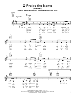 page one of O Praise The Name (Anastasis) (Ukulele)