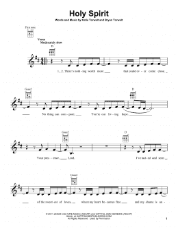 page one of Holy Spirit (Ukulele)