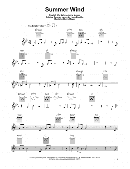 page one of Summer Wind (Easy Guitar)