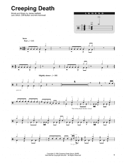 page one of Creeping Death (Drums Transcription)