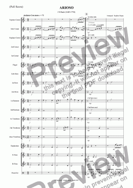 page one of ARIOSO - Brass Band - J S BACH