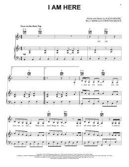 page one of I Am Here (Piano, Vocal & Guitar Chords (Right-Hand Melody))