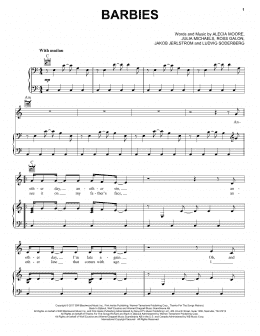 page one of Barbies (Piano, Vocal & Guitar Chords (Right-Hand Melody))