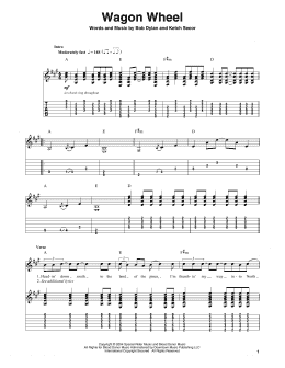 page one of Wagon Wheel (Guitar Tab (Single Guitar))