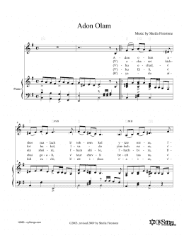 page one of Adon Olam (Piano, Vocal & Guitar Chords (Right-Hand Melody))