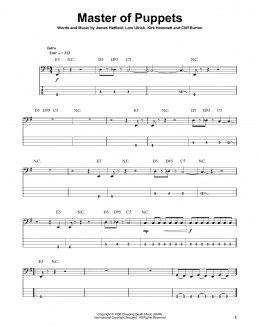 master of puppets guitar chords