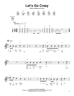 page one of Let's Go Crazy (Ukulele)