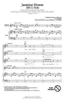 page one of Jasmine Flower (Mo Li Hua) (SSA Choir)