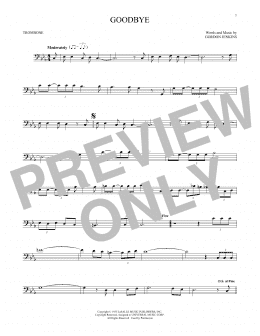 page one of Goodbye (Trombone Solo)