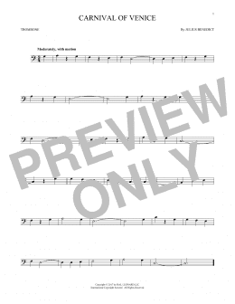 page one of Carnival Of Venice (Trombone Solo)