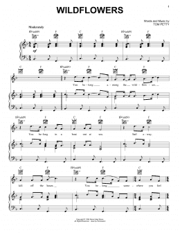 page one of Wildflowers (Piano, Vocal & Guitar Chords (Right-Hand Melody))