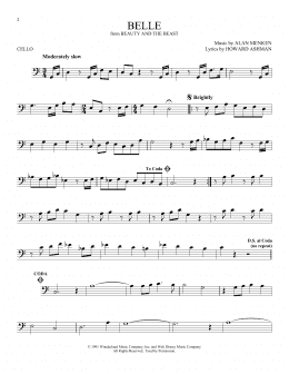 page one of Belle (from Beauty And The Beast) (Cello Solo)