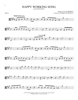 page one of Happy Working Song (from Enchanted) (Viola Solo)