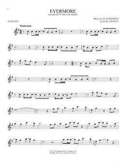 page one of Evermore (from Beauty And The Beast) (Alto Sax Solo)