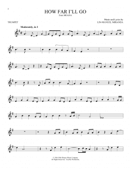 page one of How Far I'll Go (from Moana) (Trumpet Solo)