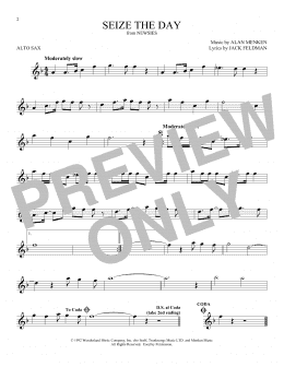 page one of Seize The Day (from Newsies) (Alto Sax Solo)