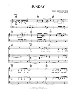 page one of Sunday (Piano, Vocal & Guitar Chords (Right-Hand Melody))