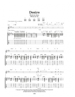 page one of Desire (Guitar Tab)