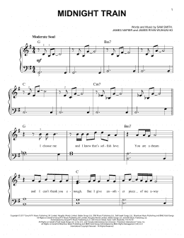 page one of Midnight Train (Easy Piano)