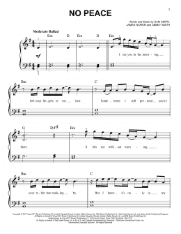page one of No Peace (feat. YEBBA) (Easy Piano)