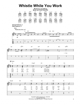 page one of Whistle While You Work (from Snow White And The Seven Dwarfs) (Easy Guitar Tab)