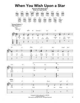 page one of When You Wish Upon A Star (from Pinocchio) (Easy Guitar Tab)