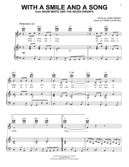 page one of With A Smile And A Song (from Snow White And The Seven Dwarfs) (Piano, Vocal & Guitar Chords (Right-Hand Melody))