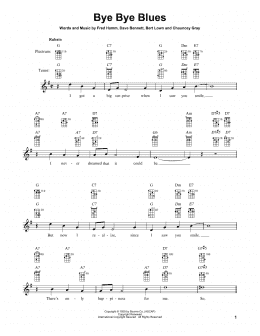 page one of Bye Bye Blues (Banjo Tab)