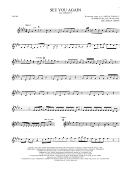 page one of See You Again (Violin Solo)