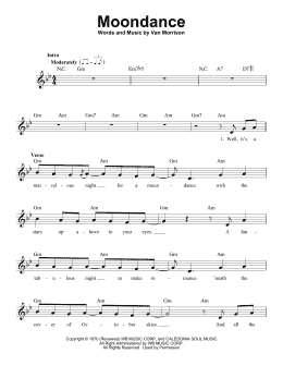 page one of Moondance (Pro Vocal)