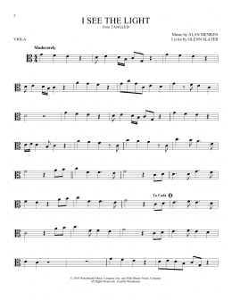 page one of I See The Light (from Tangled) (Viola Solo)