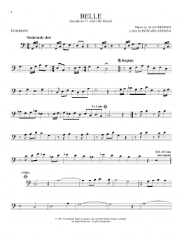 page one of Belle (from Beauty And The Beast) (Trombone Solo)