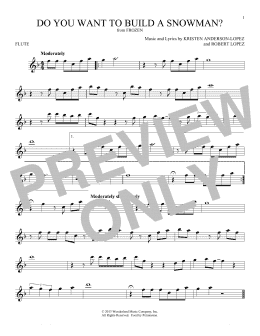 page one of Do You Want To Build A Snowman? (from Frozen) (Flute Solo)