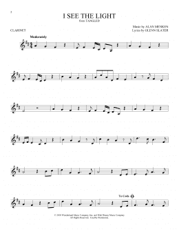 page one of I See The Light (from Tangled) (Clarinet Solo)