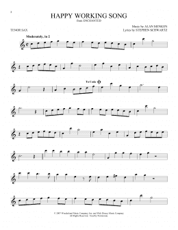 page one of Happy Working Song (from Enchanted) (Tenor Sax Solo)