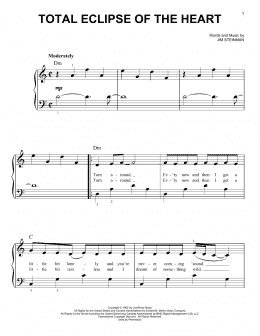 page one of Total Eclipse Of The Heart (Very Easy Piano)