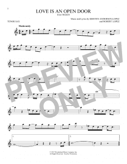 page one of Love Is An Open Door (from Frozen) (Tenor Sax Solo)