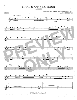 page one of Love Is An Open Door (from Frozen) (Flute Solo)