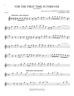 page one of For The First Time In Forever (from Frozen) (Flute Solo)