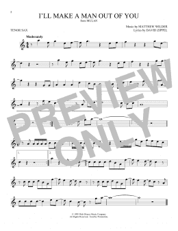 page one of I'll Make A Man Out Of You (from Mulan) (Tenor Sax Solo)