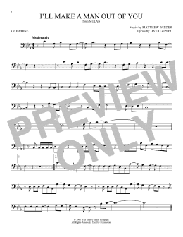 page one of I'll Make A Man Out Of You (from Mulan) (Trombone Solo)