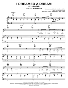 page one of I Dreamed A Dream (Piano, Vocal & Guitar Chords (Right-Hand Melody))