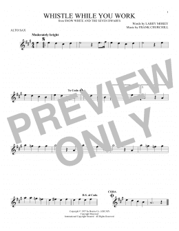 page one of Whistle While You Work (from Snow White And The Seven Dwarfs) (Alto Sax Solo)