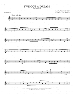 page one of I've Got A Dream (from Tangled) (Clarinet Solo)