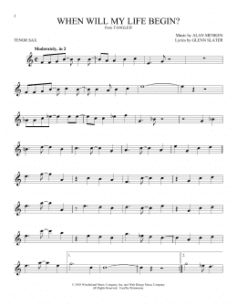 page one of When Will My Life Begin? (from Tangled) (Tenor Sax Solo)