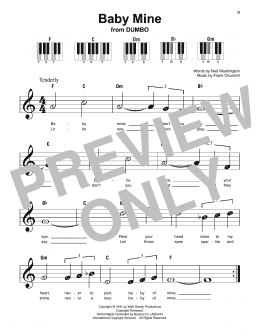 page one of Baby Mine (from Dumbo) (Super Easy Piano)