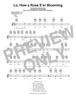 page one of Lo, How A Rose E'er Blooming (Easy Guitar)