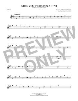 page one of When You Wish Upon A Star (from Pinocchio) (Violin Solo)