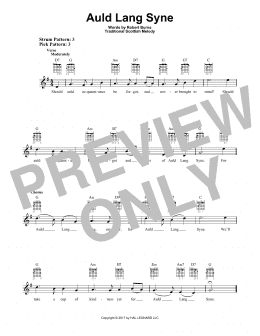 page one of Auld Lang Syne (Easy Guitar)