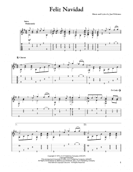 page one of Feliz Navidad (Solo Guitar)